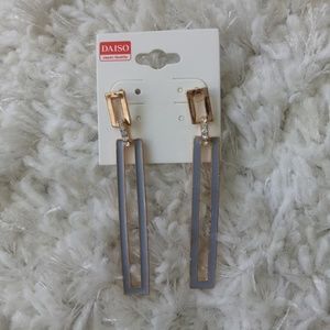 Grey Enamel Drop Earrings